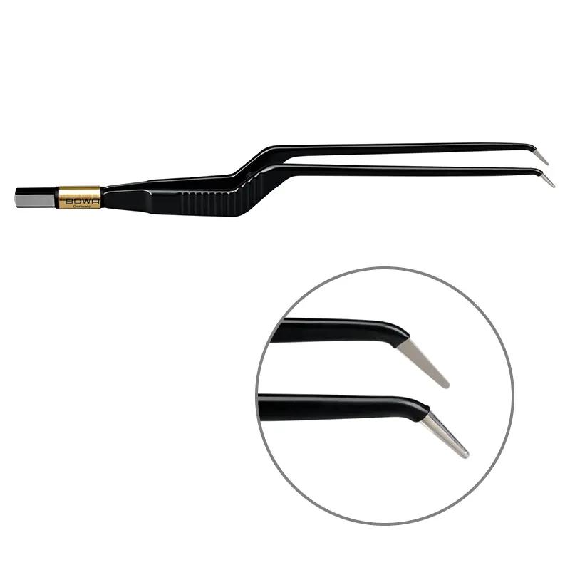 Біполярний пінцет, антипригарний, штикоподібний, вигнутий вниз, 200 мм, 1 мм. BOWA-electronic GmbH & Co. KG